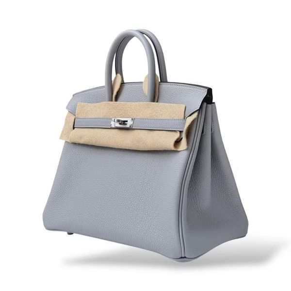 Сумка Herm&egrave;s Birkin 30 Verso з шкіри Togo у кольорі сіро-блакитний 1684 фото
