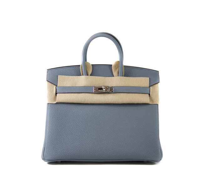 Сумка Herm&egrave;s Birkin 30 Verso з шкіри Togo у кольорі сіро-блакитний 1684 фото